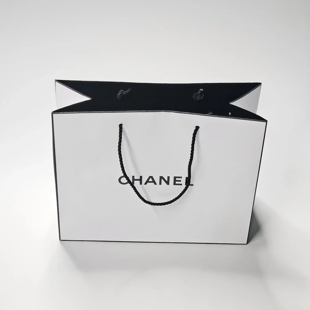 Chanel Empty White Shopping Bag